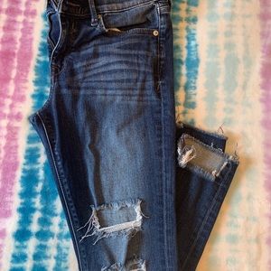 Express Jeans Ankle Mid-rise Ripped Legging